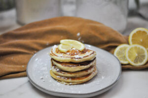 stack of pancakes on plate